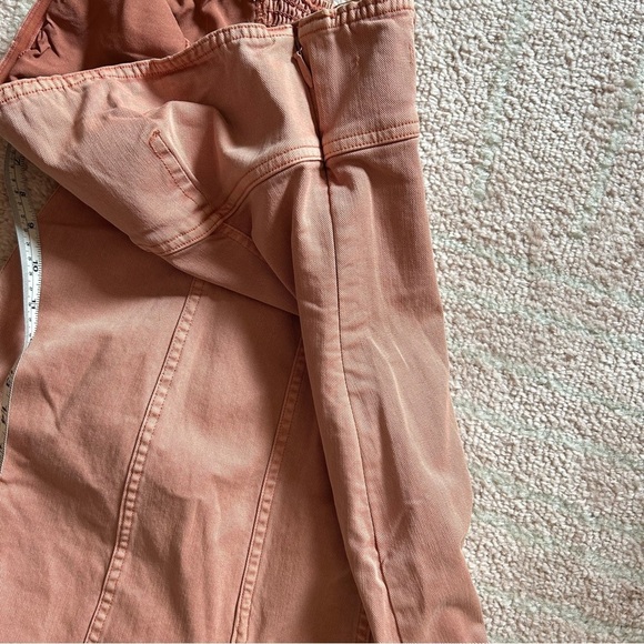 NWT Anthropologie Pilcro Icon Fluted Denim Midi Dress Size Small Coral - Picture 7 of 14
